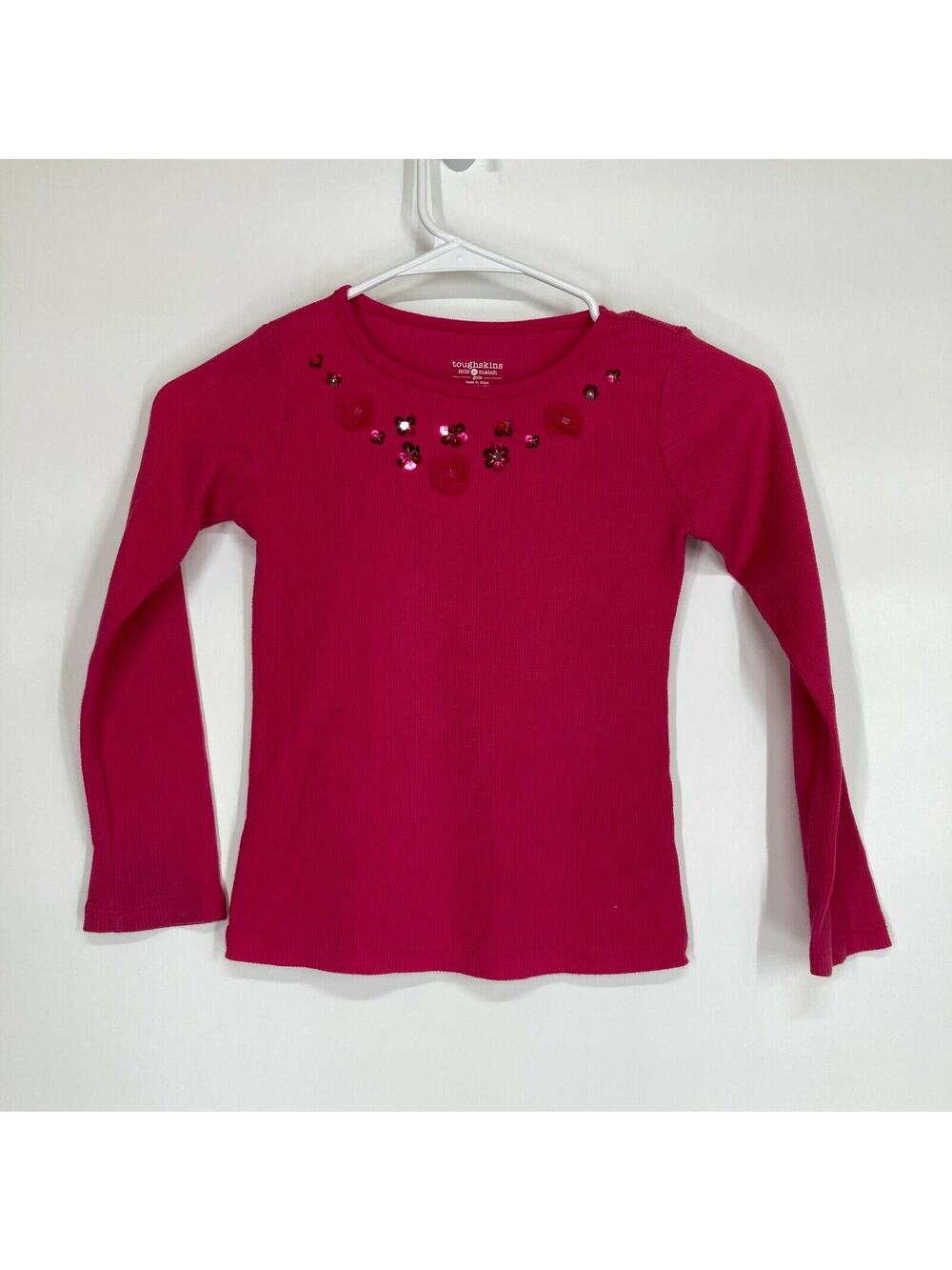 Toughskins Girl’s Pink Waffle Knit thermal Top M